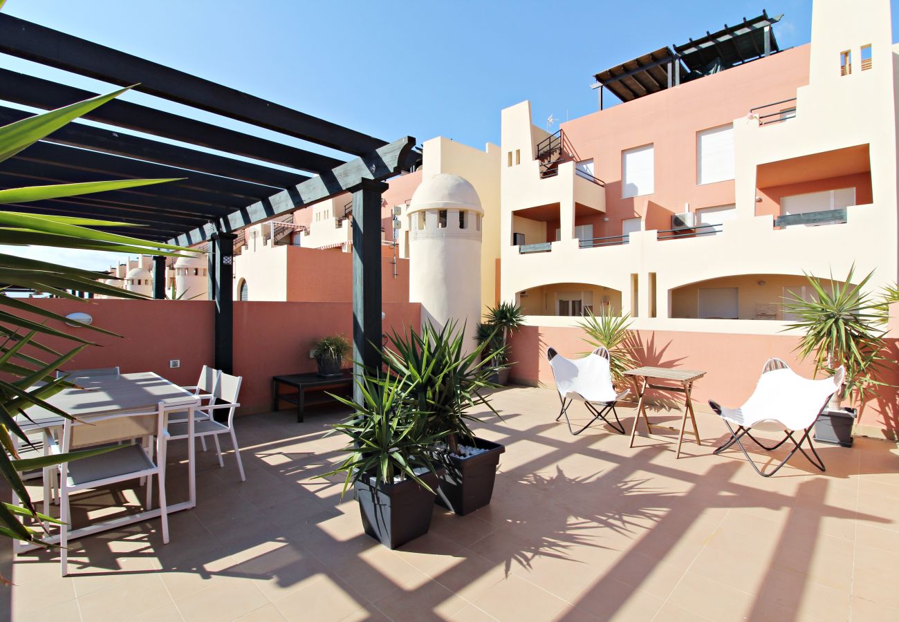 Ferienwohnung in Vera playa - Paraíso de Vera Penthouse- 350M Strand, WiFi & Solarium