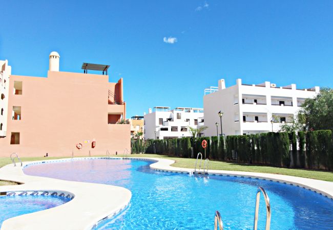 Appartement in Vera Playa - Paraíso de Vera 1º- 350 meter strand, terras, gemeenschappelijk zwembad
