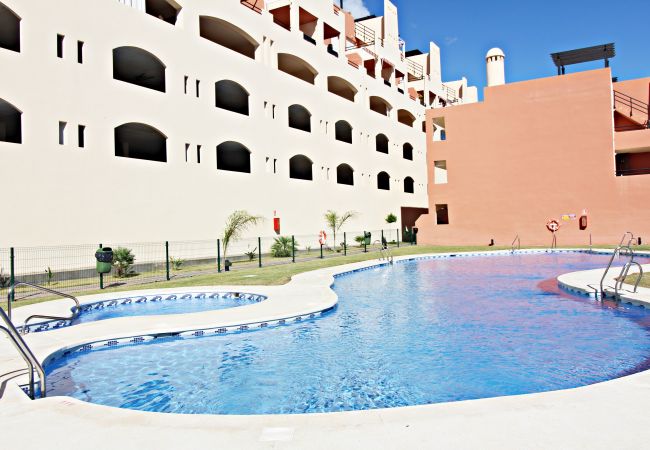 Appartement in Vera Playa - Paraíso de Vera 1º- 350 meter strand, terras, gemeenschappelijk zwembad